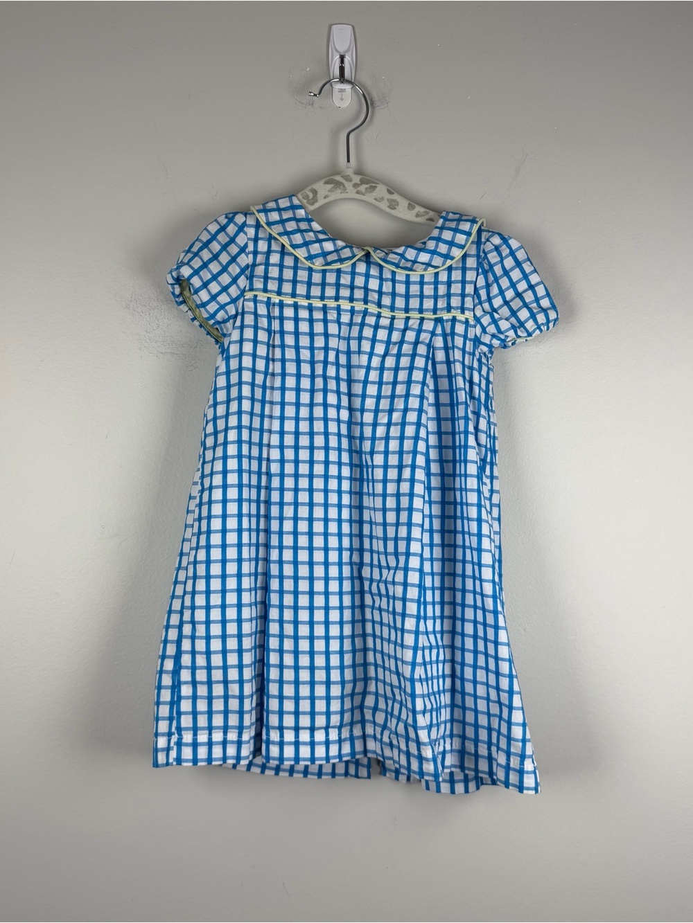 The Oaks Apparel Co Blue White Checkered Short Sleeve Dress Preppy Size 2 Summer